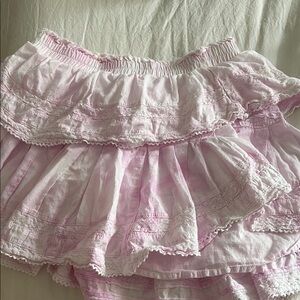 LOVESHACKFANCY Pink Ruffled Skirt